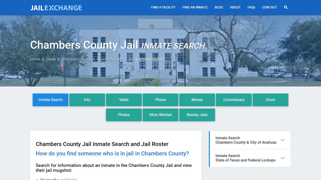 Chambers County Jail Inmate Search - Jail Exchange