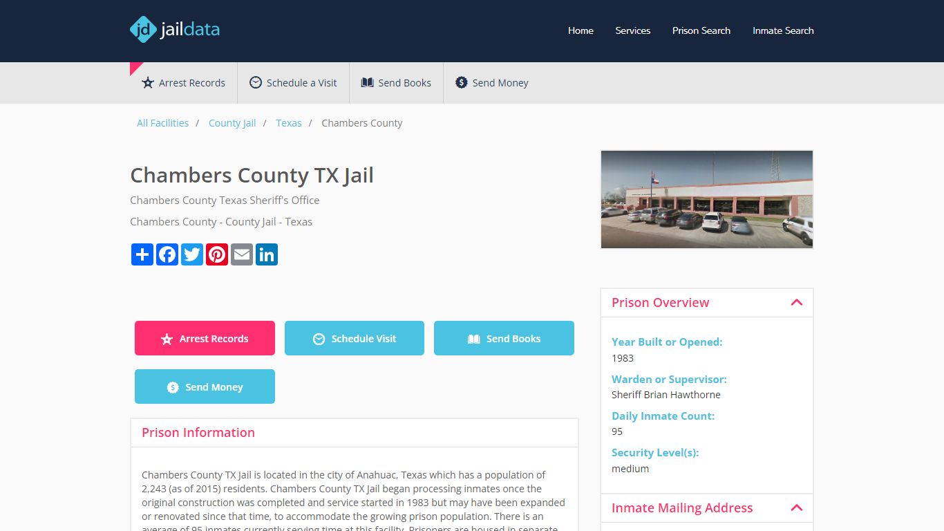 Chambers County TX Jail Inmate Search and Prisoner Info - Anahuac, TX